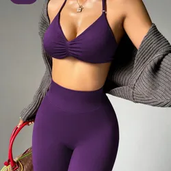 Conjunto de top con esponja y Licra larga (M)