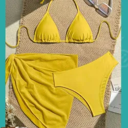 Bikini de 3 piezas amarillo