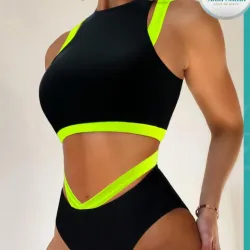 Bikini negro y verde