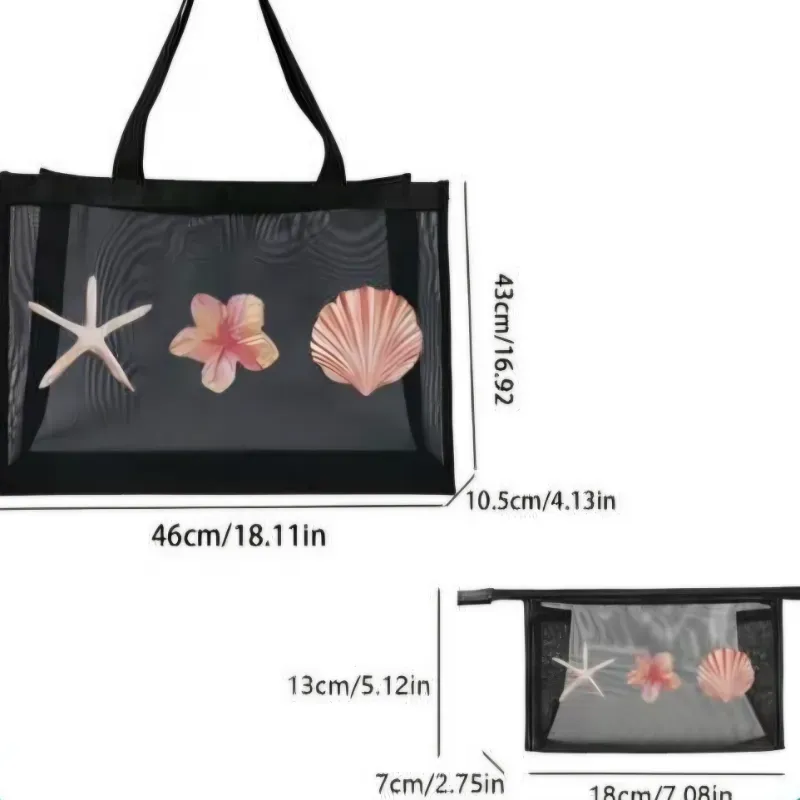 Bolso de Playa con Flores de dos piezas