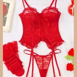 Corset con tanga y medias