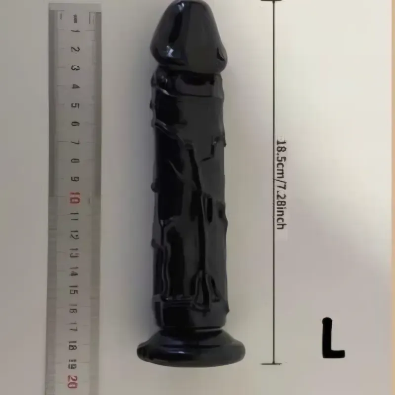 Dildo de silicona negro talla L