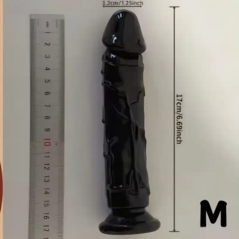 Dildo de silicona negro talla M