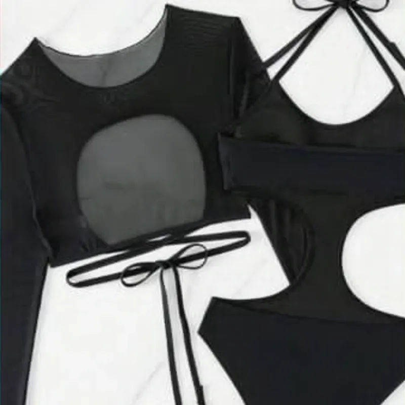 Juego de bañador con cover negro