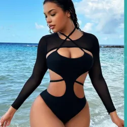 Juego de bañador con cover negro