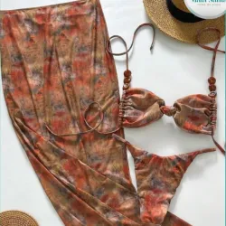 Juego de bikini con paredo carmeita