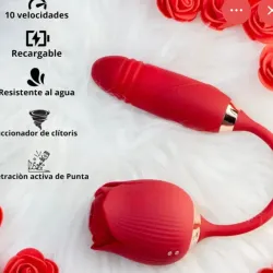 🌹 Rosa Vibradora Doble – Estimulación Interna y Externa