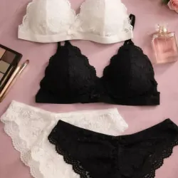 Set de dos piezas blanco y negro