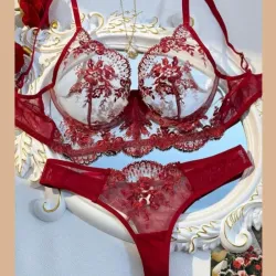Set de dos piezas rojo y transparente