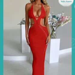 Vestido tejido rojo