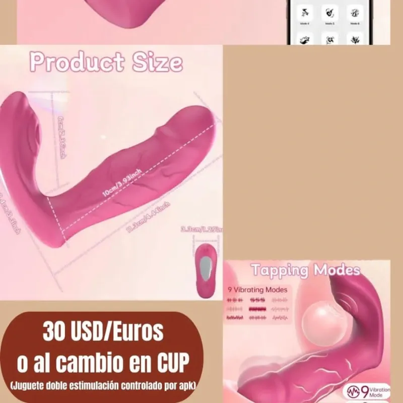 Vibrador doble estimulación controlado por aplicación