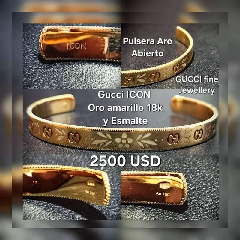 Pulsera GUCCI con Oro Amarillo 18k y Esmalte