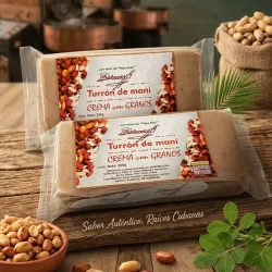 Turrón de maní crema con azúcar y granos 