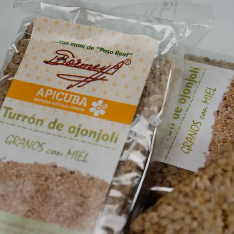 Turrón de ajonjolí en grano con miel