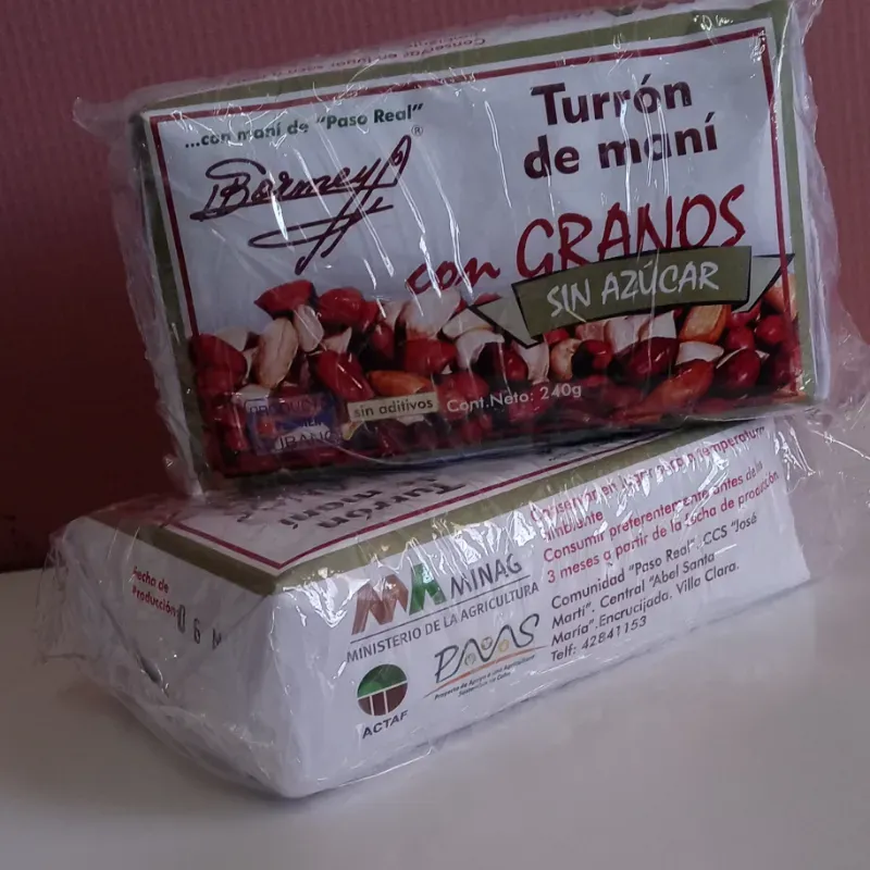 Turrón de maní  con granos  sin azúcar  240g