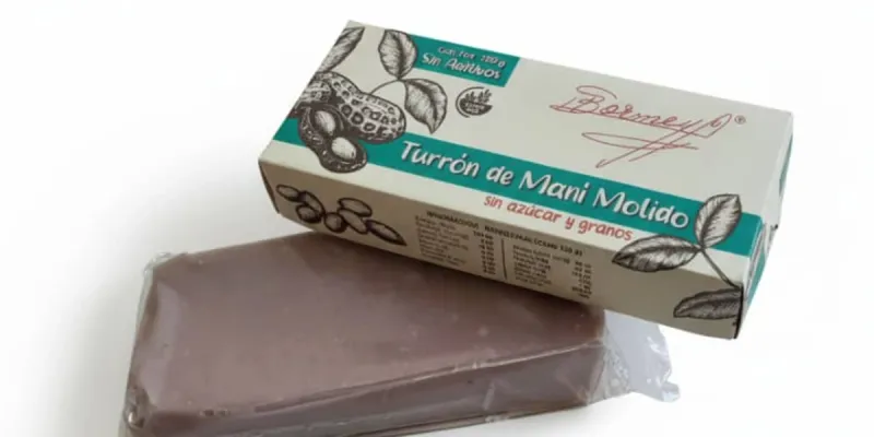 Turrón de maní molido sin azúcar y granos 
