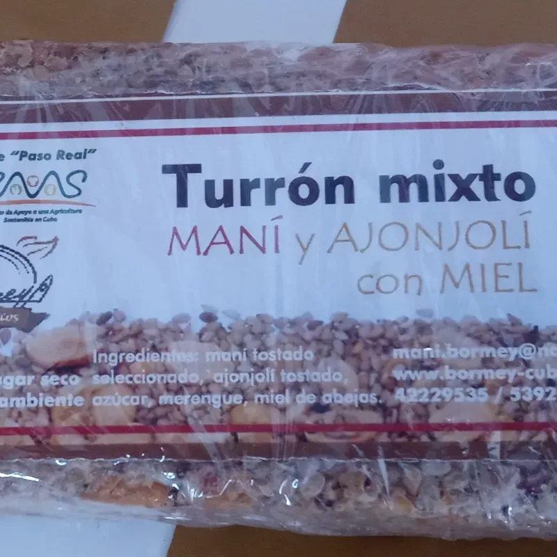 Turrón mixto de maní y ajonjolí con miel  