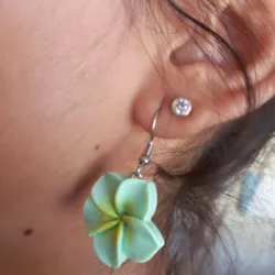 Arete de resina (flor verde)