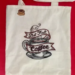 Bolso de lienzo (but first coffee)