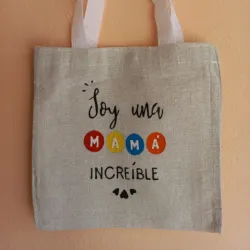 Bolsos de lona 20x20cm (soy una mamá increíble)