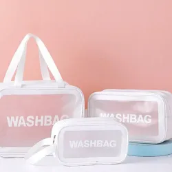 Juego de 3 bolsas de maquillaje 