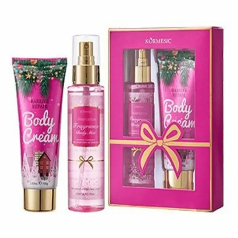 Juego de crema y colonia rosada