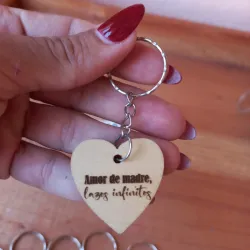 Llavero de madera grabado (amor de madre, lazos infinitos)