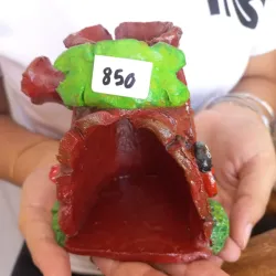 Porta vela de tronco (detalles verdes)