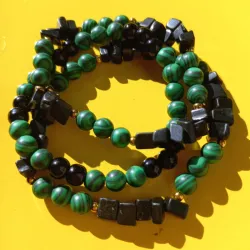 Pulsa de piedra natural (malaquita verde)