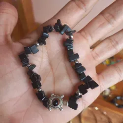 Pulsera de piedra natural (obsidiana)