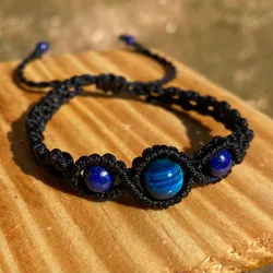 Pulsera Ojo de Halcón y lapislázuli