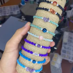Pulsera tejido espiral con piedra natural