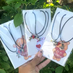 Cadena de yin yang y corazón imantado