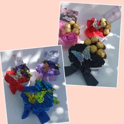 Mini corazones de rosas y bombones