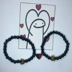 Pareja Pulseras perlas con coronas y corazón imantado