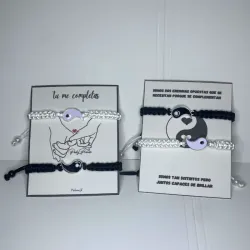 Pareja Pulseras  ying yang 2 tejidas