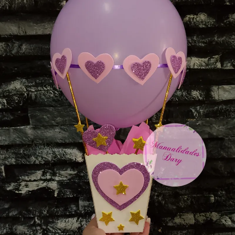 Cajitas para confituras con globo látex 
