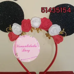 Cintillos de Minnie con rosas 