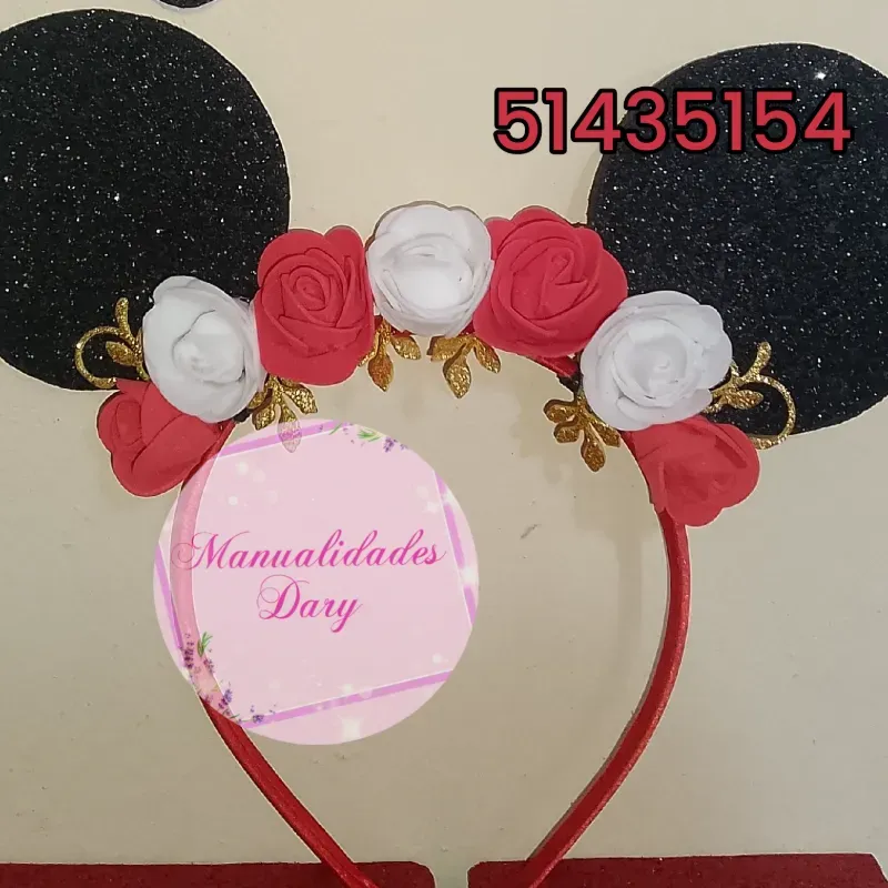 Cintillos de Minnie con rosas 