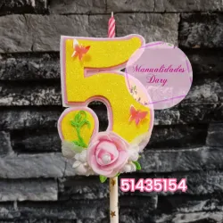 Número velita decorada 