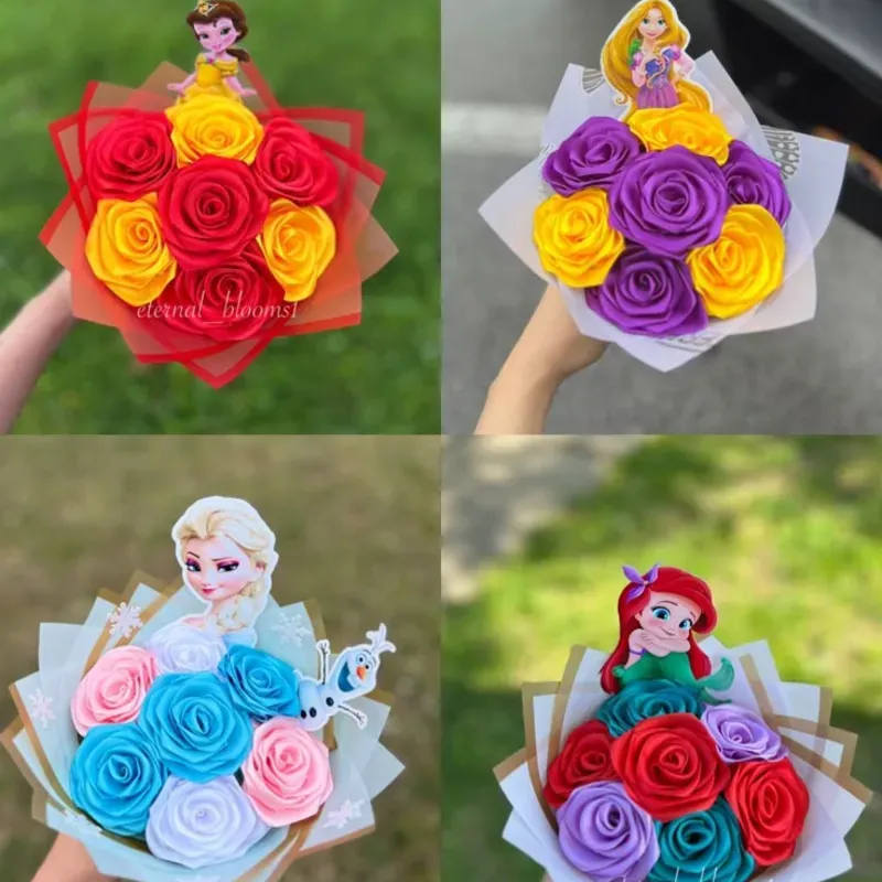 Ramos de rosas satín 