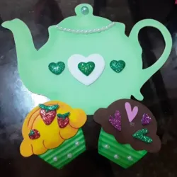 Tetera con cupcakes