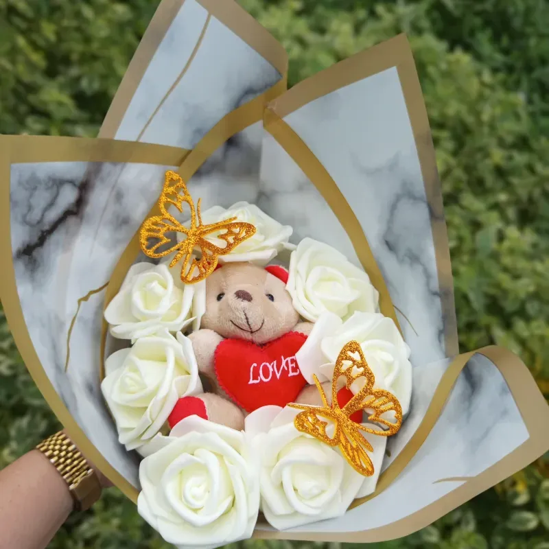 Ramos de flores con peluches 