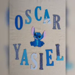 Nombre letra 12cm + Stitch 
