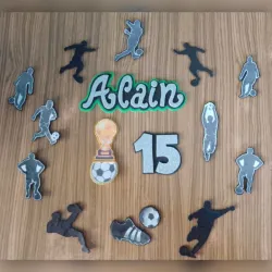 Topper de fútbol personalizado 15 años
