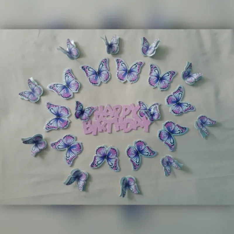 Topper Happy Birthday 20 mariposas