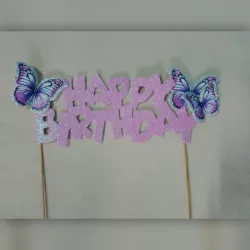 Topper Happy Birthday Mariposas 