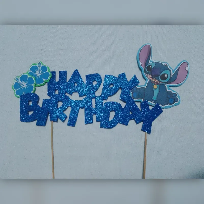 Topper Happy Birthday Stitch 