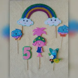 Topper Princesa Poppy set de 6 pzs