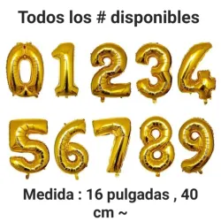 Globos de números dorados 
